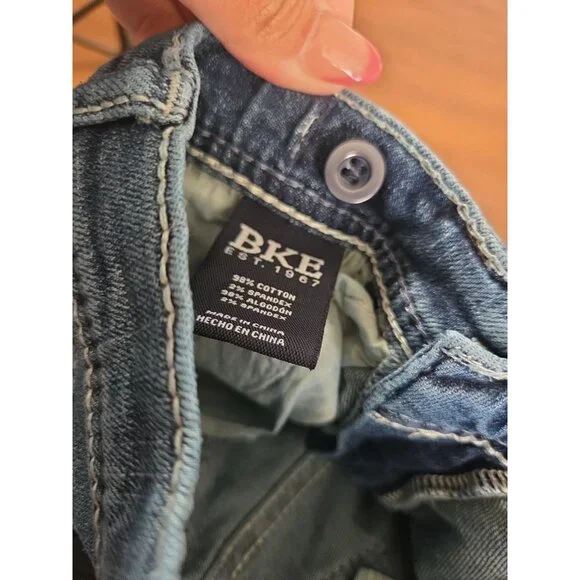 BKE Buckle Conner Jeans Boys Size 8 Blue Ripped - Picture 5 of 8